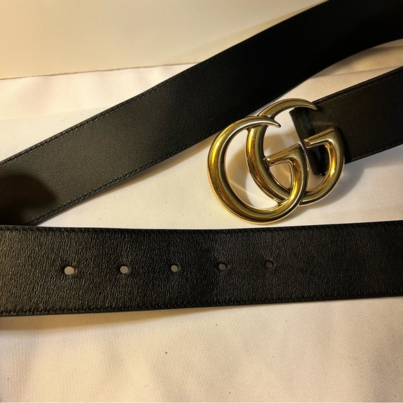 Gucci Black Belt with Gold GG Buckle main image 5